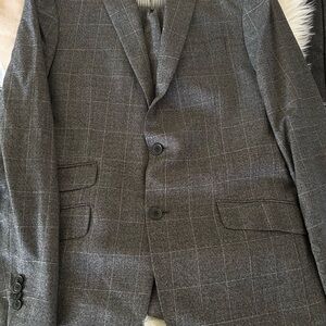 Banana Republic Charcoal Checkered Blazer